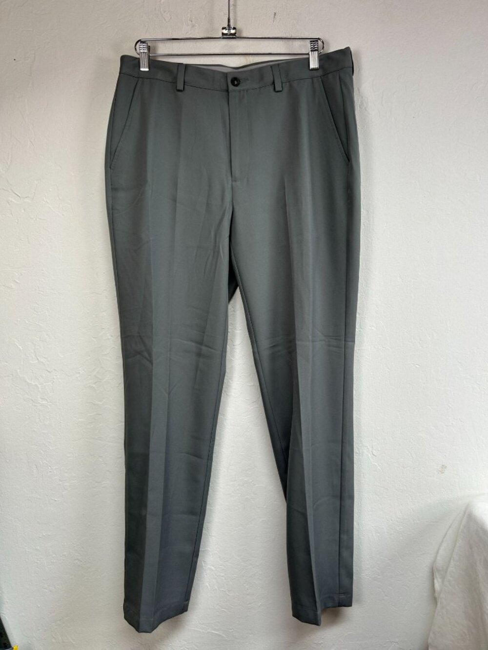 King Street Mens Gray Tailored Fit Ultra-Tech Series Pants 34x32 Stretch New $75